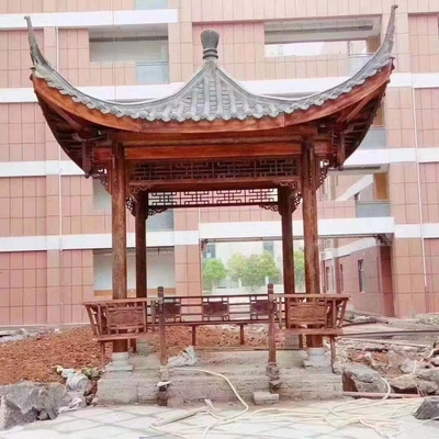 Unglazed hölzerner chinesische Art-Pavillon Quadrate