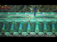 Glasig-glänzende keramische Dachplatten grüne kundengerechte chinesische Dachziegel-Chinas