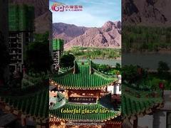 Chinesisches Gazebo-Grün glasig-glänzender Dachplatte-Terrakotta-handgemachter Tee-Haus-Garten