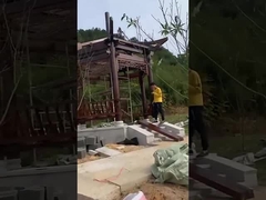 Wasserdichter Pavillon-Pavillon aus massivem Holz für den Außenbereich mit Zaun