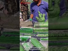 Verglasete Oberfläche Antike chinesische Dachfliesenfiguren Dekoration