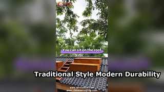 Creating creative roofs with Chinese style plastic roof tiles