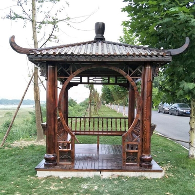 Qualität  Outdoor Pavilion Chinese Wood Gazebo Hexagonal 3m Antique Garden Pagoda Fabrik