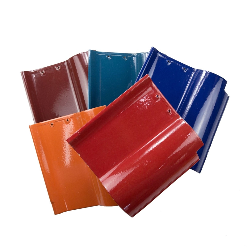 Farbige Glas-Ton-Dachfliesen gekrümmter spanischer Stil