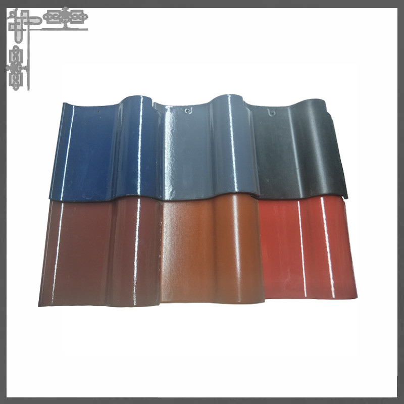 Farbige Glas-Ton-Dachfliesen gekrümmter spanischer Stil
