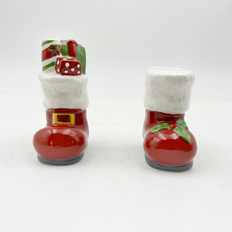 Weihnachtsmann und Stiefel Salz-Pfeffer-Schüttler Keramikprodukte für Küche und Wohnkultur