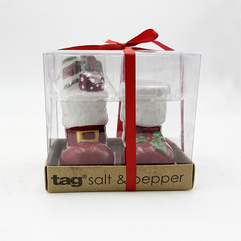 Weihnachtsmann und Stiefel Salz-Pfeffer-Schüttler Keramikprodukte für Küche und Wohnkultur