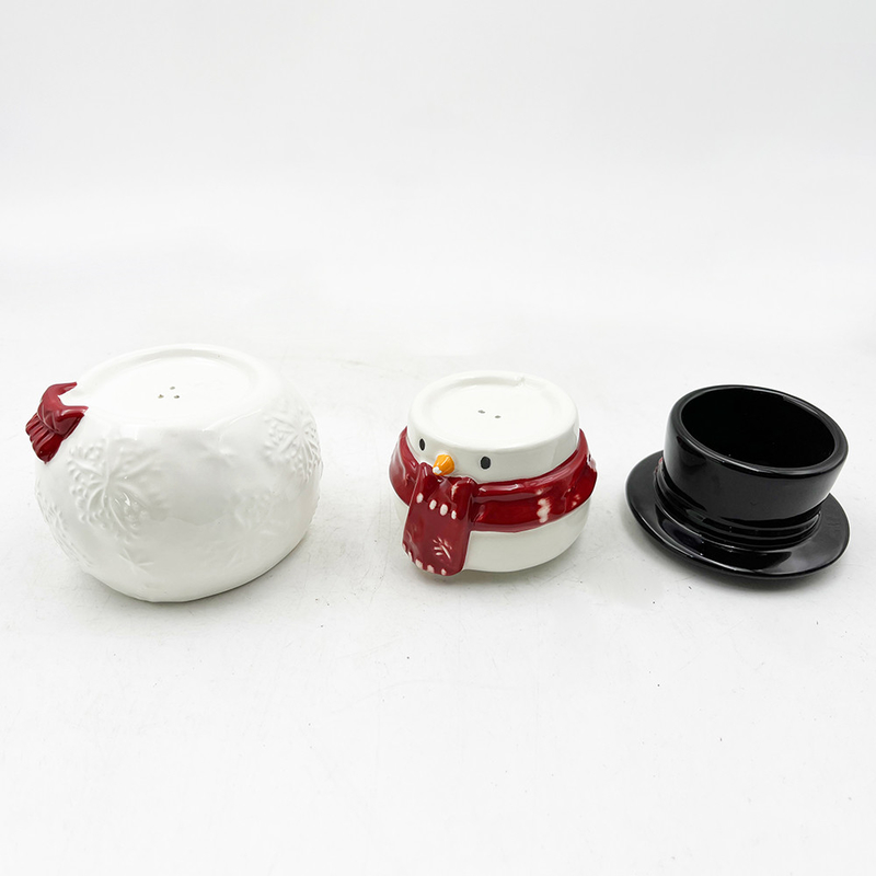 Schneemann Keramik Geschenk Kreativ Drei Stück Set von Salz und Pfeffer Schüttler Custom Muster