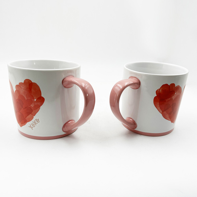 Valentinstag Gemaltes Herz Keramikhandwerk Produkte Becher Paar Tasse Geschenk Für Zuhause Und Café