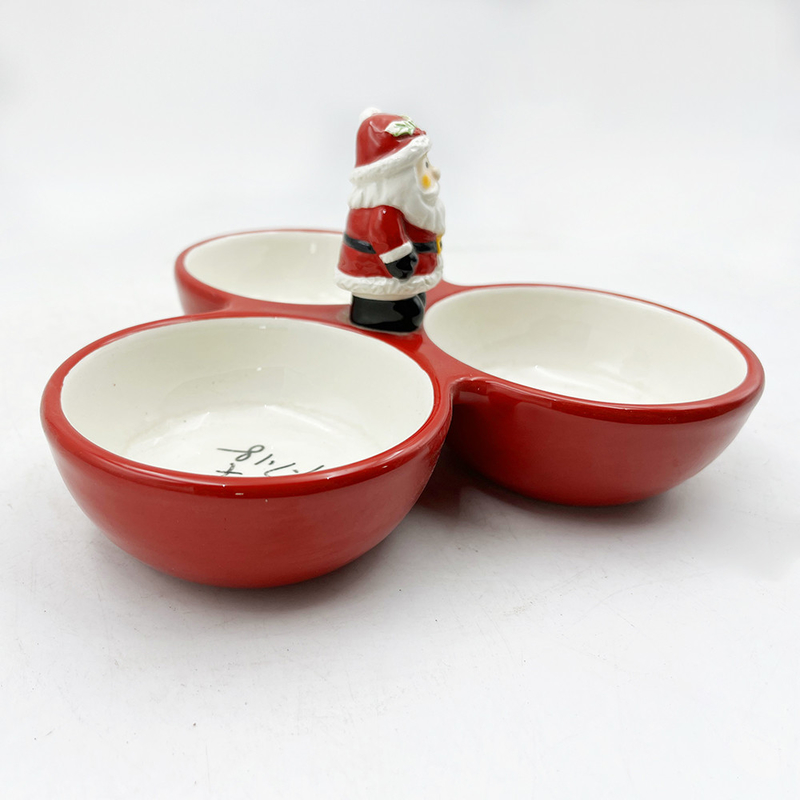 Home Keramische Drei-Teile-Servierschüssel Weihnachten Winter Urlaubshaus Dekoration