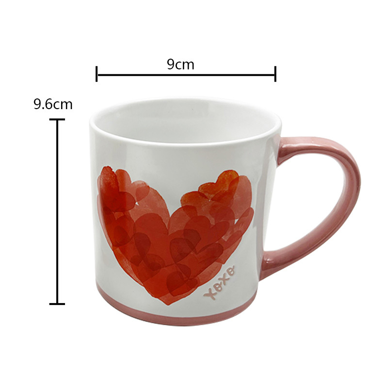Valentinstag Gemaltes Herz Keramikhandwerk Produkte Becher Paar Geschenk Für Zuhause Und Café