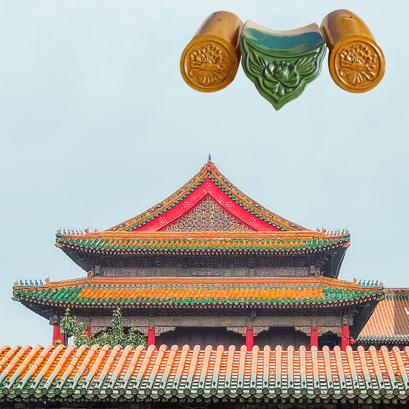Chinesische Glasdachfliese 18x18cm atemberaubende Verglasung Dauerhafte Keramik für Pavillondach