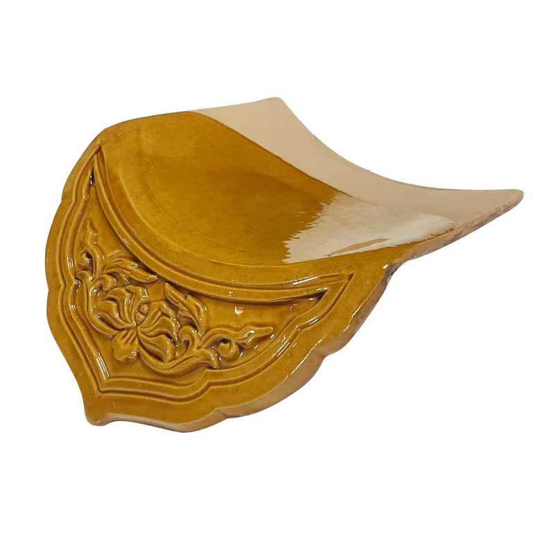 Chinesische Glasdachfliesen Elegante gelbe Glasur Langlebig für antike kaiserliche Art Dächer Modernes Design