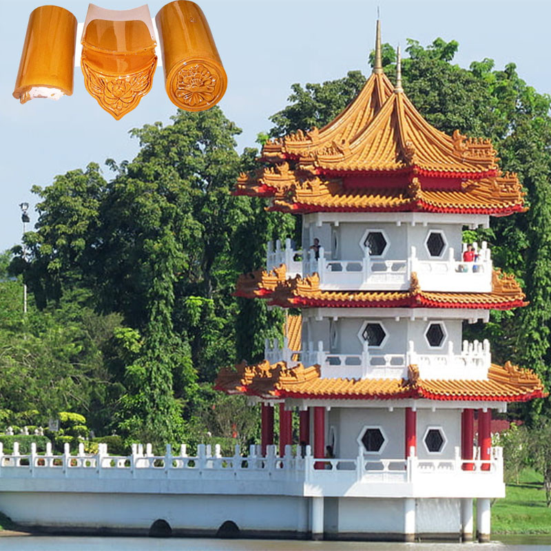Chinesisches traditionelles Doppelschattiertes Keramikdach für Lagerhäuser Hotels Tempel Villen 10 mm Dicke Wärmedämmung