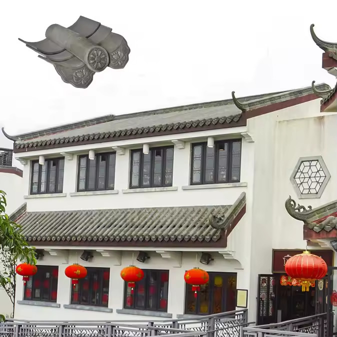 Chinesisches Teehaus Dachfliese Sushi Wohnsitz Restaurant Dekorationsdach Clay Material Fliese
