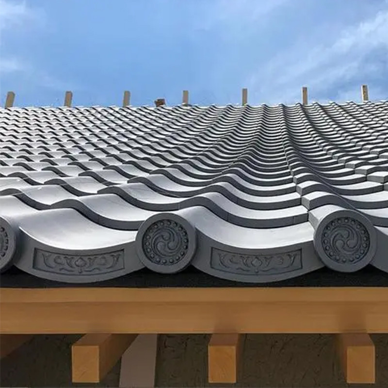 Asiatischer Tempelpavillon Villa Japanischer Stil Klassiker Glasdach Antike Traditionelle Lehmdachfliese