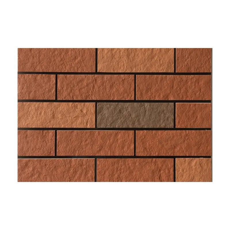 Klassische Braunziegel Aussehen Flexible weiche Steinwandfliese Für die Schule Außenwand Dekoration 3mm Dünn feuerfeste MCM Stein