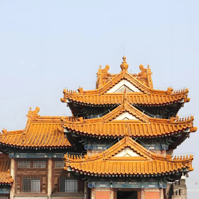 Chinesische Tempeldachfliesen Dachdekoration Alte kaiserliche Architektur Baustoff