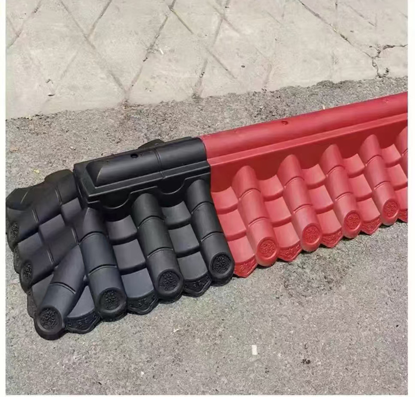 Traditionelle chinesische Dach PVC-Dachplatten Kunststoffdach Eckdekoration für Wandtor