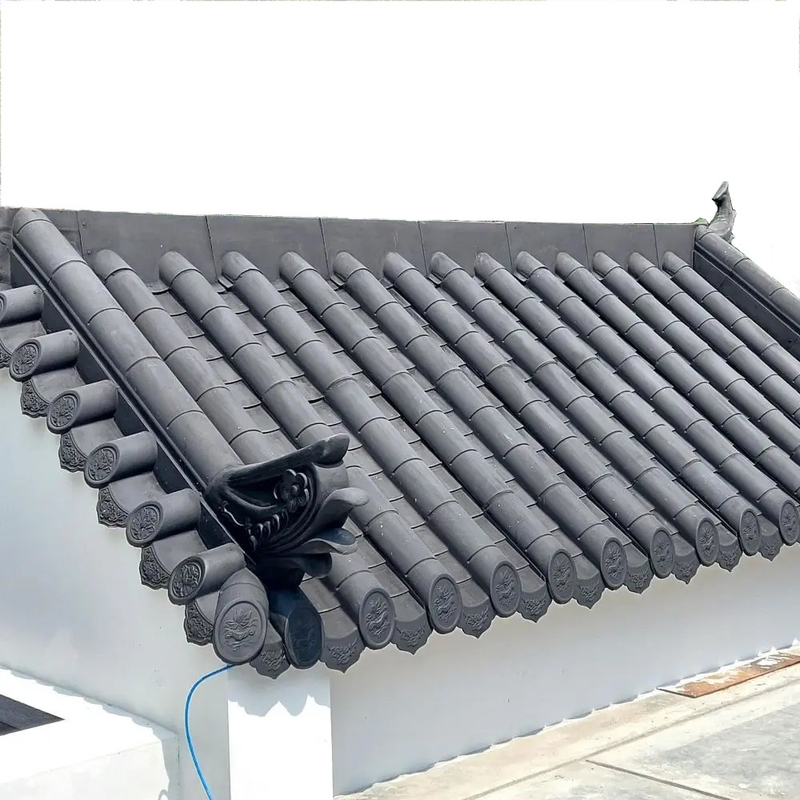 Traditionelle chinesische Yin-Yang-Plastikfliesen Dachschindel koreanische Dachplatte PVC synthetisch
