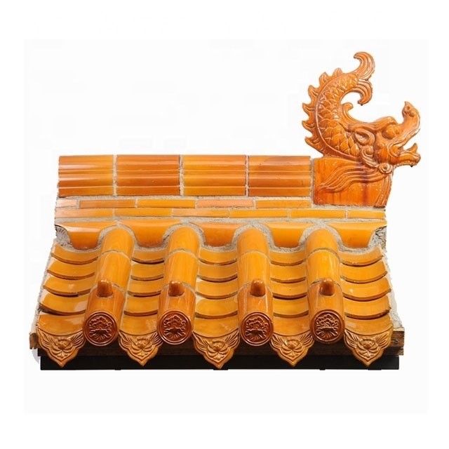 180*180 Chinesische Tempelbogen-Tür Retro-Stil Falsche Keramik-Ton-Dachfliesen für Betonstruktur