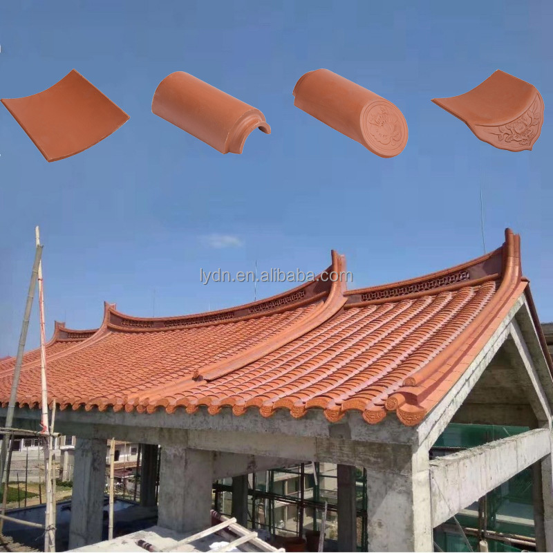 Chinesische natürliche rote Ton-Dachziegel für Gartenpagodenhaus Terrakotta-Dachmaterial