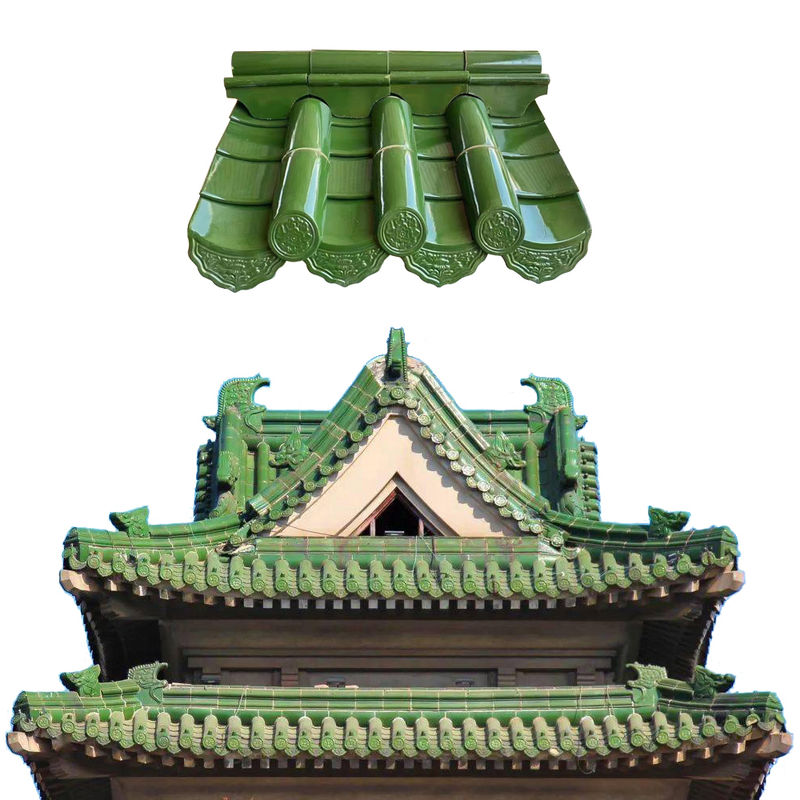 Asiatische, authentische, antike chinesische glasierte Dachziegel für Restaurant, Hotel, Tempeldach