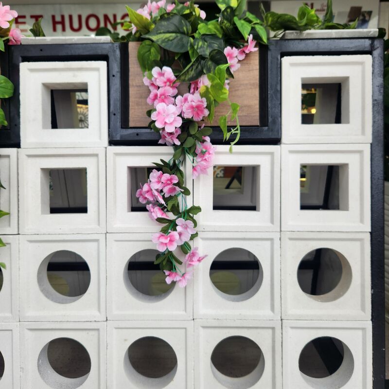 Zementkomponente Ziegel Quadratische Form Bildschirm Hintergrund Wandplatte Bildschirm Hohl 3D Design Nahtlos Schnell Installieren Dekor