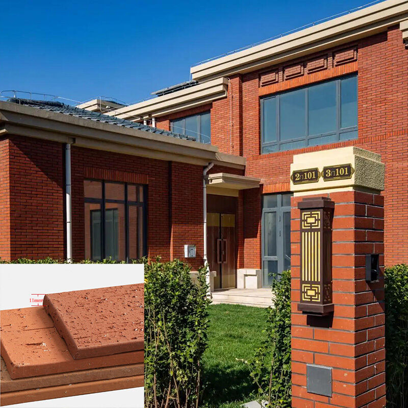 Außene Split Wand dünne Ziegel Fliesen Alte Ziegel Antike Tonstahl Pflastersteine Ziegel für Hotels Wanddekoration