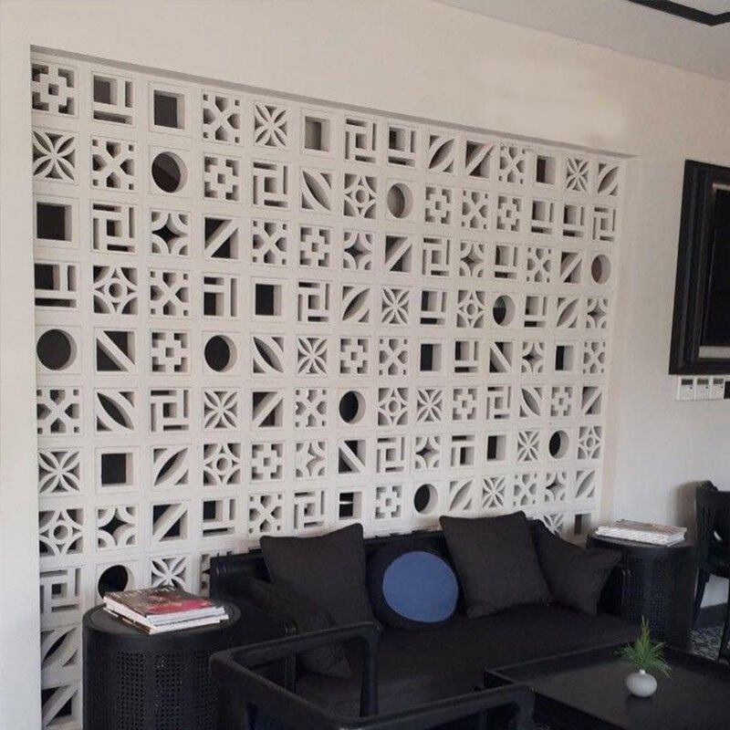 Minimalistische Linearreihe Weiße Betonscheibe Brise Blöcke Zement Komponente Ziegel für moderne Fassaden