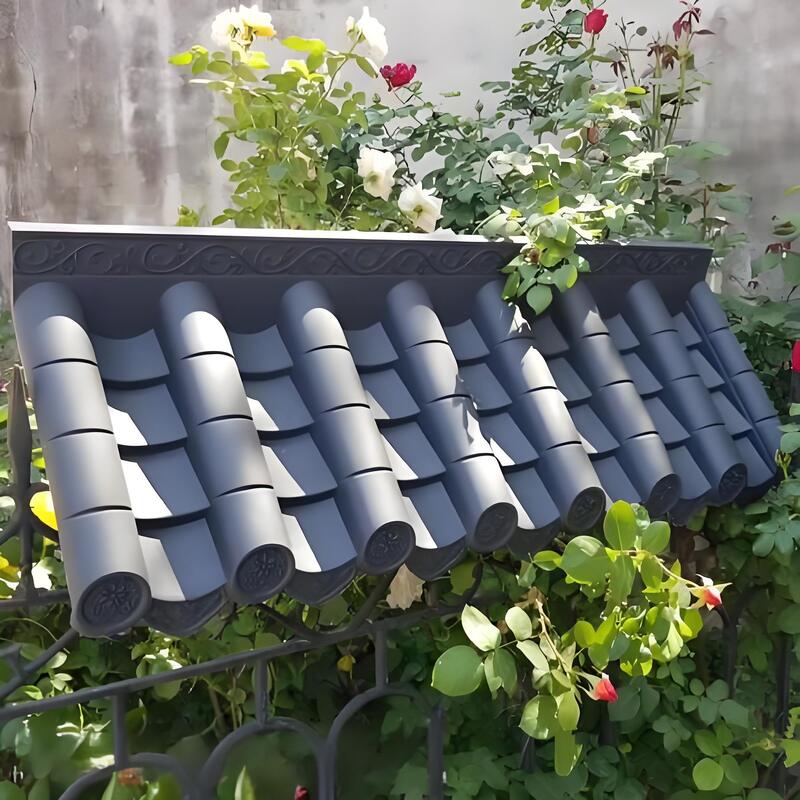 Polymer Antique Roof Tile Chinese Style Building Temple High Temperature Plastic Roof Panel Molding Resin Tile
