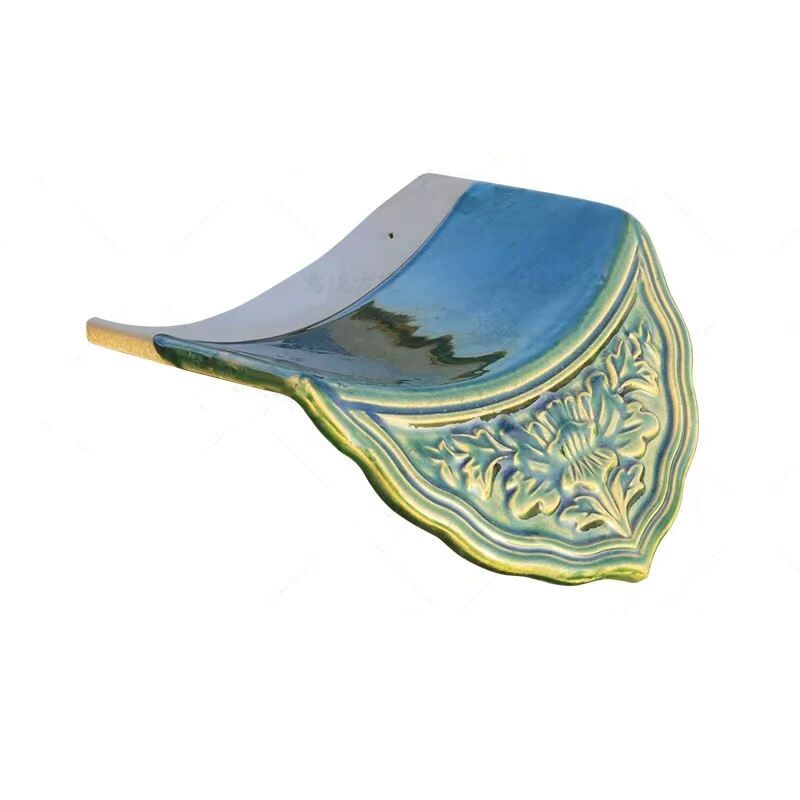 Grüne Dachfarbe Design Philippinen Billige Glasfliesen mit Löchern für das alte chinesische Dach