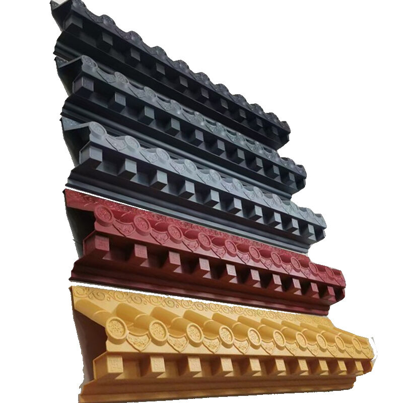 Traditional Chinese Plastic Roofing Panels PP Roof Tile with Bracket Gold/Red/Gray Options for Decorative Wall Screens & Eaves