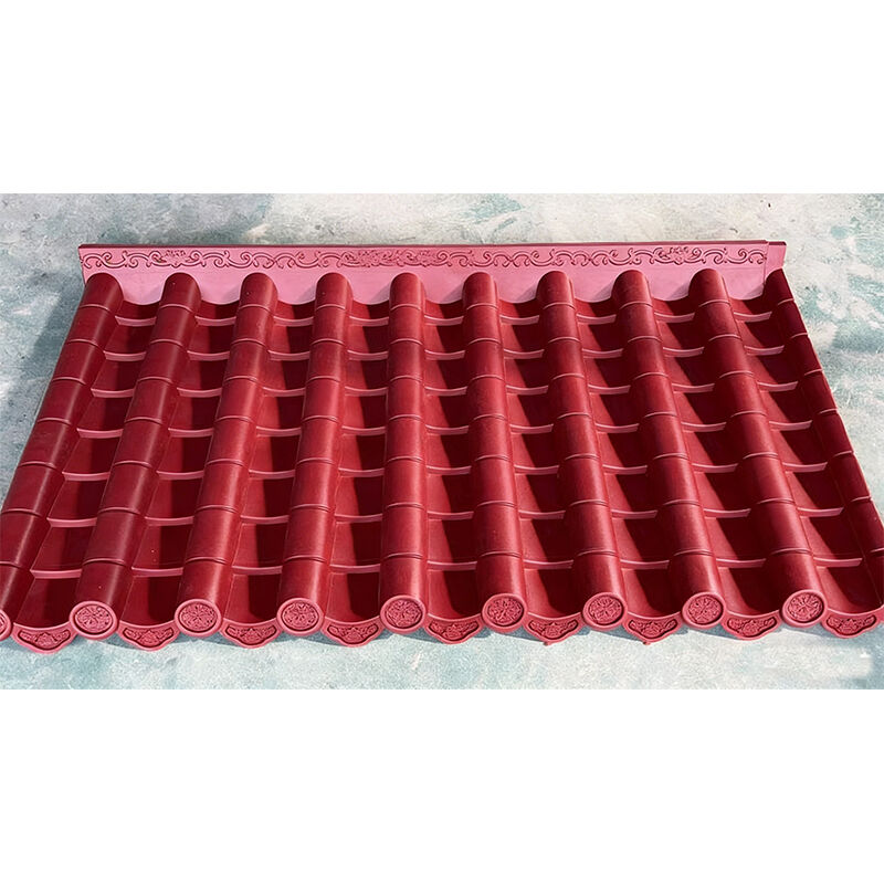 Polypropylene Chinese Temple Roof Asian Antique Style Decorative Roof Tile Red