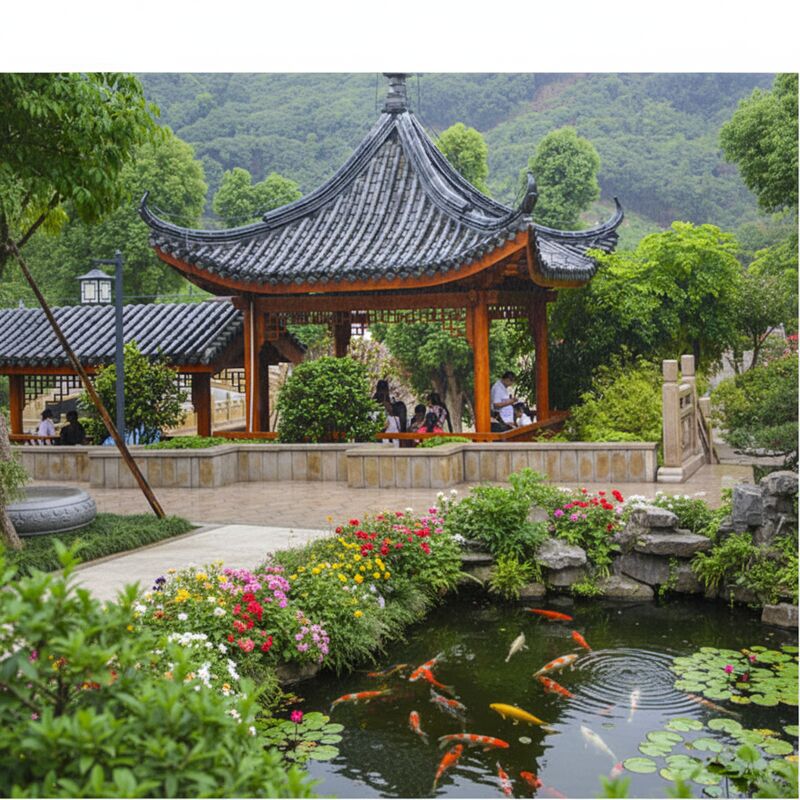 Gartenzelt/Pavillon mit chinesischen grauen Dachziegeln Komplettset zu verkaufen Montageanleitung