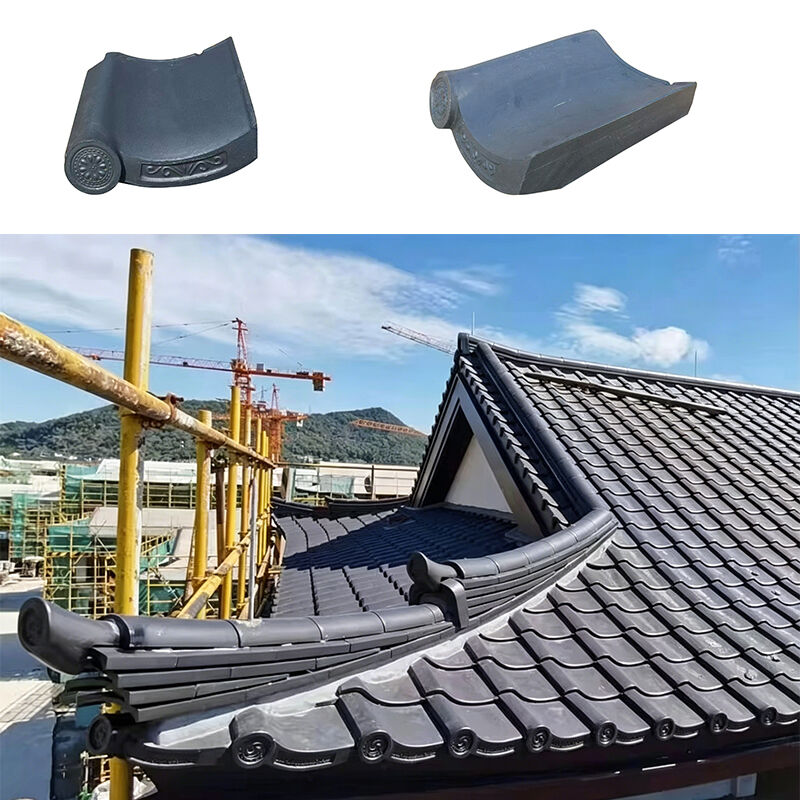 Zanwa Hersteller Japanisch Chinesischer Stil Villa Dachziegel Großhandel Keramikziegel Wellenförmige Bambusform Ziegel