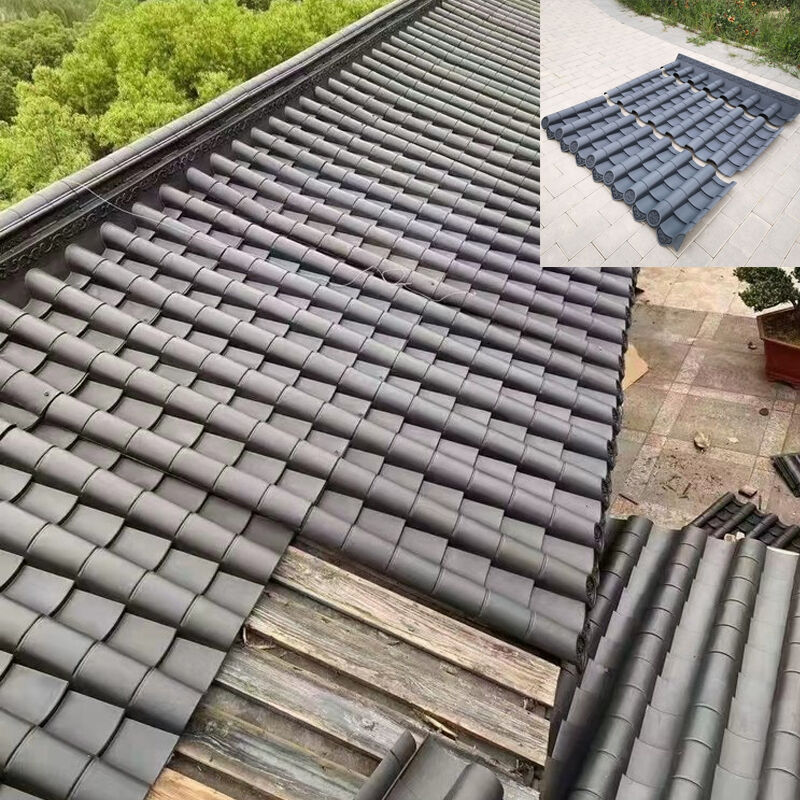 Leichtgewicht PP Kunststoff Chinesische antike Dachfliesen Korrosionsschutz synthetische Dachplatte für den Pavillon Gartenhaus