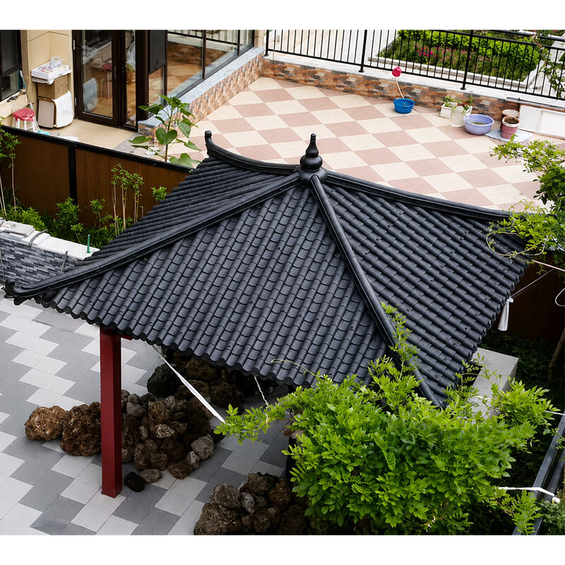 Synthetische Harz-Kunststoff-Dachfliesen ASA PVC-Dachplatte Keramikfliesen Suche nach Wohn-Villa Gazebo Außenhausdach