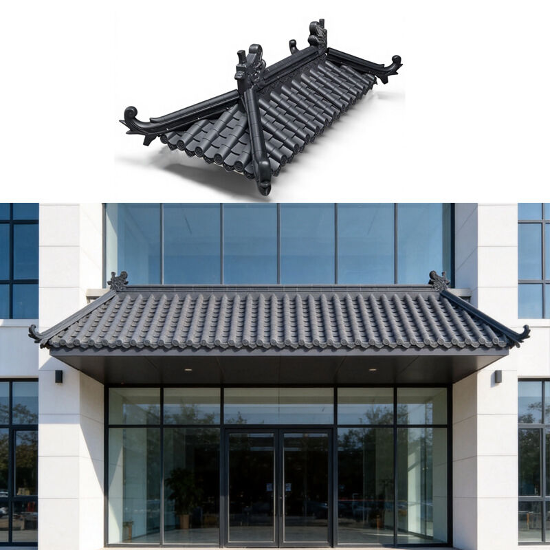 Traditioneller chinesischer Stil PVC-Harz-Kunststoff-Antik-Dachfliesen Industrielle Welldachplatte für Hotelanwendungen