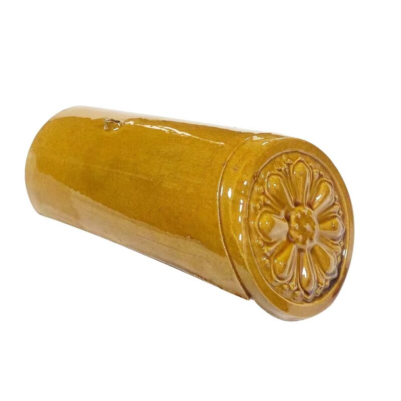 Dauerhafte gelb verglasterte Lehmdachfliesen Glanz-Cramic-Dachfliesen Traditionelles chinesisches antikes Dachmaterial für Innenhof und Pavillon