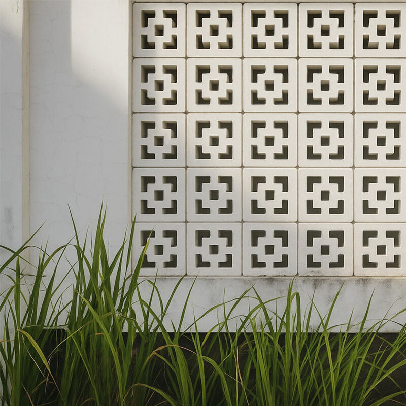 Breeze Block Dekorative Betonmaurerie Einheiten Quadratische gestaltete Dekorative Betonblöcke Als Design Akzent ein Schatten bedecken