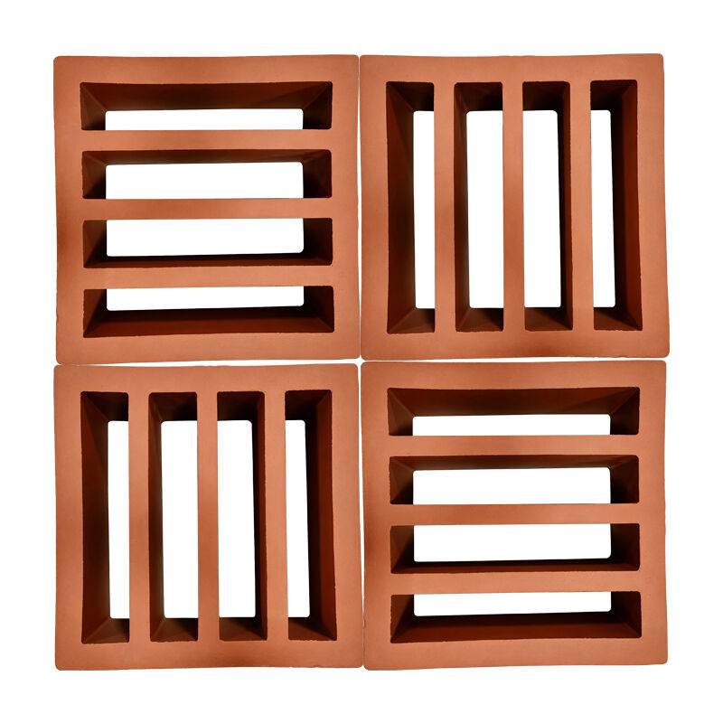 Terrakotta Breeze Block Öko-freundliche rote Ton-Bildschirmblock für Gartenwände Innenhöfe und architektonische Fassaden