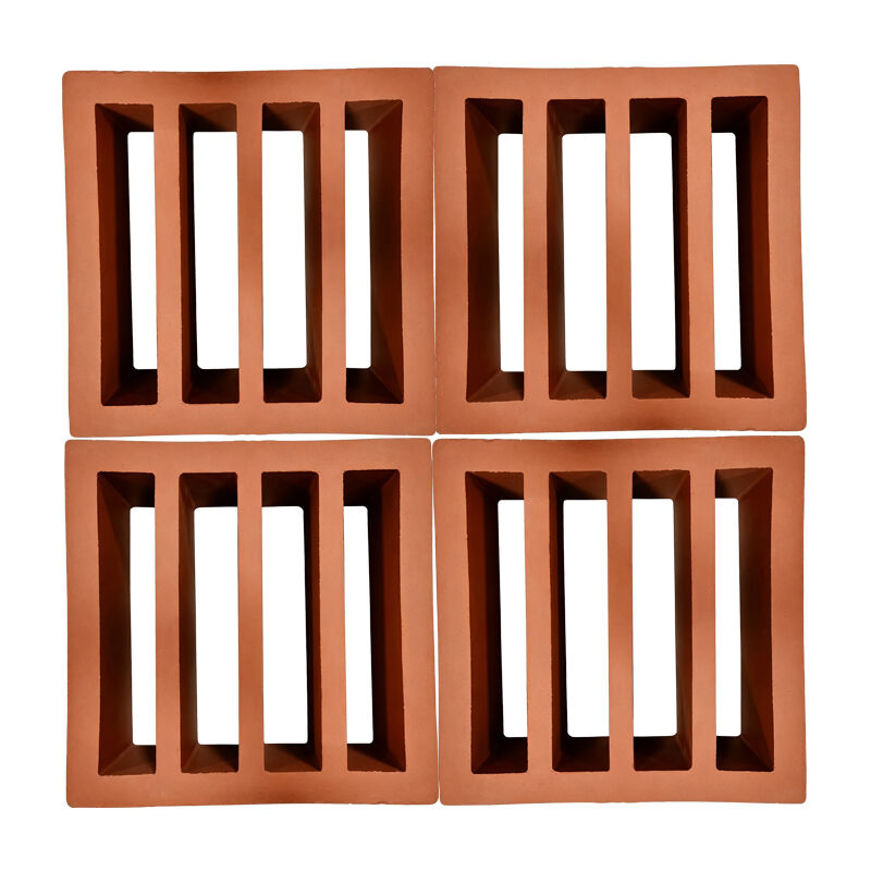 Terrakotta Breeze Block Öko-freundliche rote Ton-Bildschirmblock für Gartenwände Innenhöfe und architektonische Fassaden