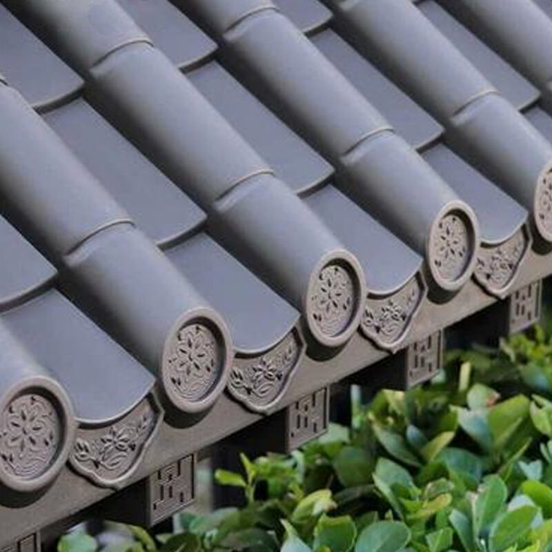 Modular Double-Sided Chinese Style Gate Canopy & Wall Dual-Sloped PP Polymer Roof Tiles Ridge & Eaves Modules 
