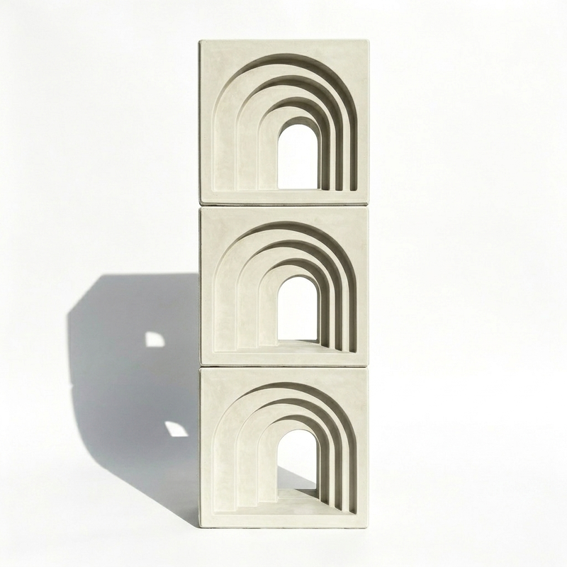 3D Arch Beton Lüftungssteine | Hohl-Dekorative Zementsteine für Schaufenster & Architektonische Sonnenschutzwände