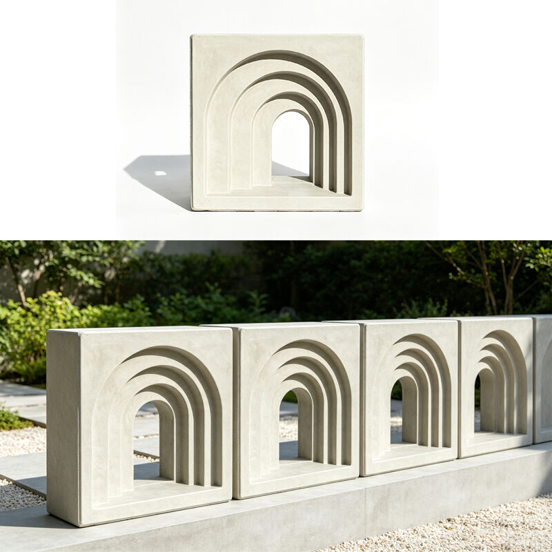 3D Arch Beton Lüftungssteine | Hohl-Dekorative Zementsteine für Schaufenster & Architektonische Sonnenschutzwände