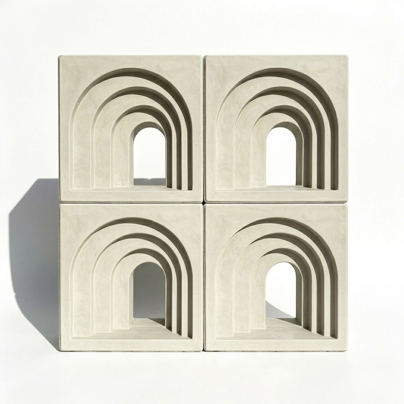 3D Arch Beton Lüftungssteine | Hohl-Dekorative Zementsteine für Schaufenster & Architektonische Sonnenschutzwände
