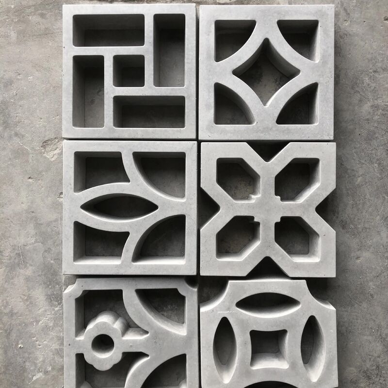 White Cast Cement Ventilation Screen Bricks Architectural Concrete Masonry Screen Walls Block for Airflow Facades
