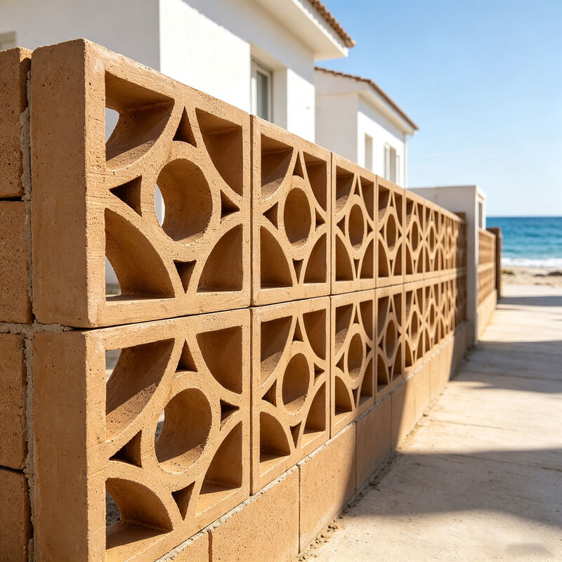 Natural Terracotta Breeze Blocks Earthy Yellow Clay Decorative Ventilation Blocks Indoor & Outdoor Decorative Space Dividers