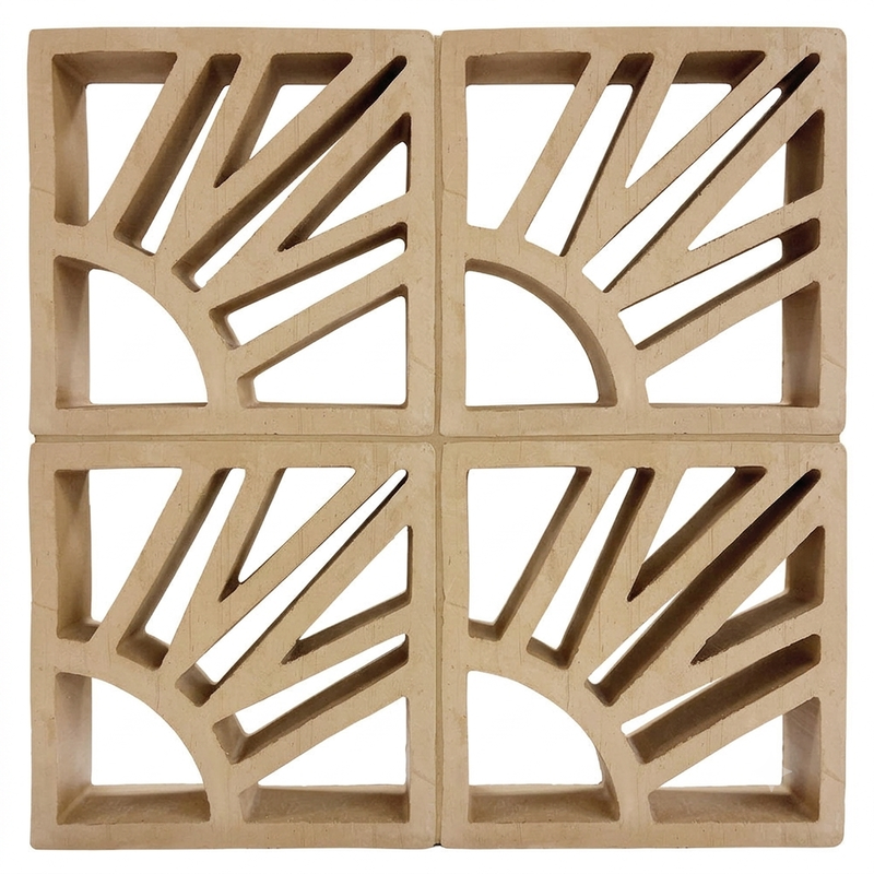 Hollow Clay Breeze Blocks Natural Terracotta Ventilation Tile for Courtyard Partitions Garden Feature Walls